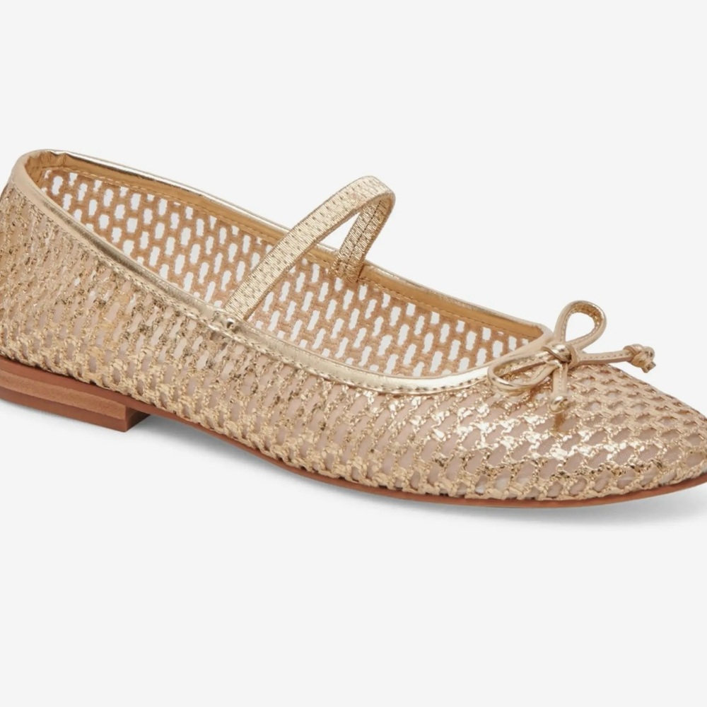 Dolce Vita Carin Gold Mesh Ballet Flats - Picture 6 of 7